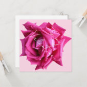 Happy Valentijn heet roze roos bloemenboho glam Kaart (Voorkant / Achterkant in situ)