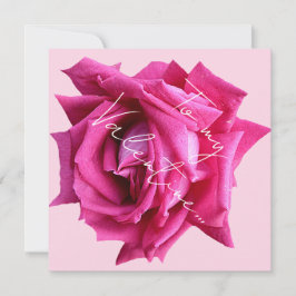 Happy Valentijn heet roze roos bloemenboho glam Kaart