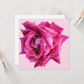 Happy Valentijn heet roze roos bloemenboho glam Kaart (Voorkant / Achterkant in situ)