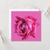 Happy Valentijn heet roze roos bloemenboho glam Kaart (Voorkant / Achterkant in situ)