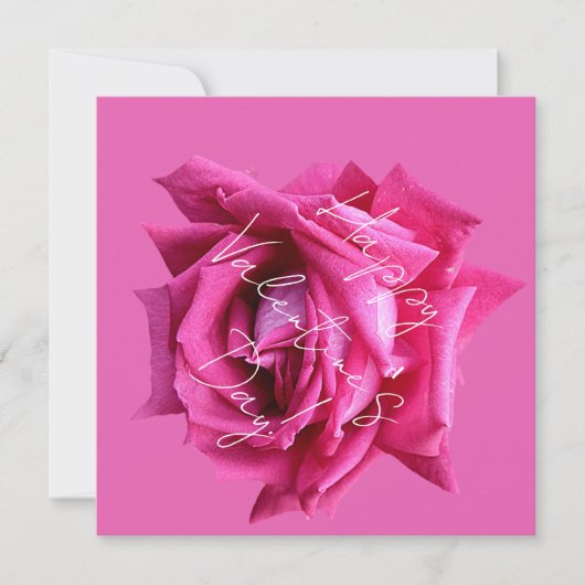 Happy Valentijn heet roze roos bloemenboho glam Kaart (Voorkant)