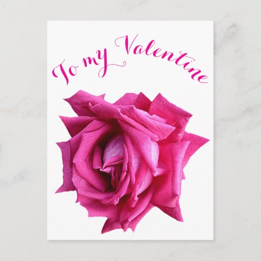 Happy Valentijn hot pink roos floral classy Briefkaart (Voorkant)