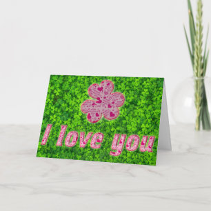 Happy Valentijn Irish Shamrock Clovers Typografie Feestdagen Kaart