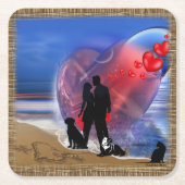 Happy Valentijn Kartonnen Onderzetters (Voorkant)