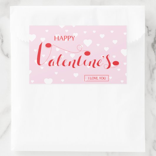 Happy Valentijn - LOVE - HEART Rechthoekige Sticker (Tas)