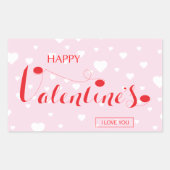 Happy Valentijn - LOVE - HEART Rechthoekige Sticker (Voorkant)