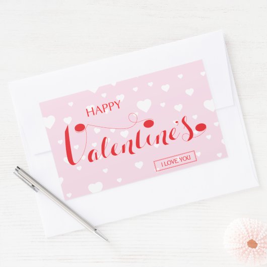 Happy Valentijn - LOVE - HEART Rechthoekige Sticker (Envelop)