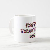 Happy Valentijn Love Hearts Typography Cute Koffiemok (Voorkant links)