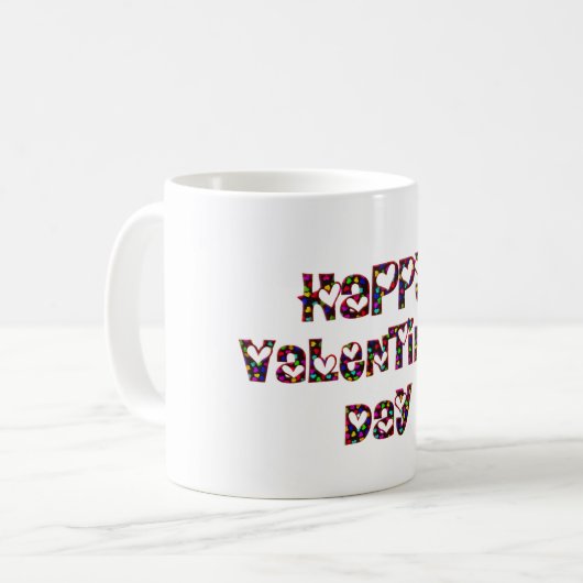 Happy Valentijn Love Hearts Typography Cute Koffiemok (Voorkant links)