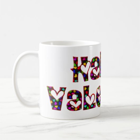 Happy Valentijn Love Hearts Typography Cute Koffiemok (Links)