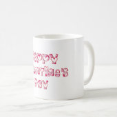 Happy Valentijn Love Hearts Typography Pink Koffiemok (Voorkant rechts)