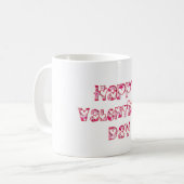 Happy Valentijn Love Hearts Typography Pink Koffiemok (Voorkant links)