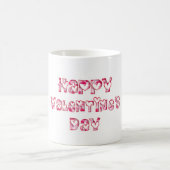 Happy Valentijn Love Hearts Typography Pink Koffiemok (Center)