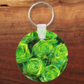Happy Valentijn Love Romantic Green Glitter Rozen Sleutelhanger (Voorkant)