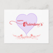 Happy-Valentijn-Paars-Heart-Swirls Feestdagenkaart (Voorkant)