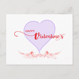 Happy-Valentijn-Paars-Heart-Swirls Feestdagenkaart