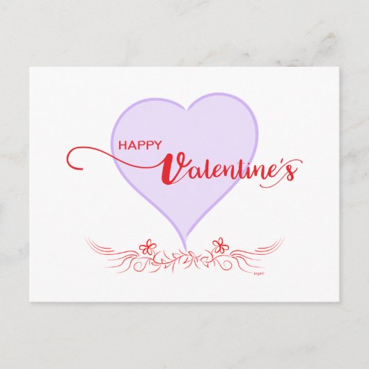 Happy-Valentijn-Paars-Heart-Swirls Feestdagenkaart (Voorkant)