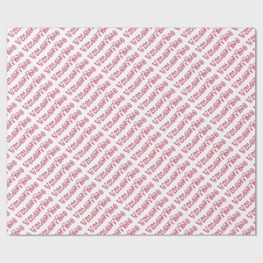 Happy Valentijn Pink Hearts Typography Cute Cadeaupapier (Vlak)