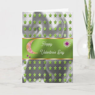 Happy Valentijn Pink Moon Jewels & Stars Kaart