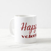 Happy Valentijn Red Black Cupid Typografie Koffiemok (Voorkant links)