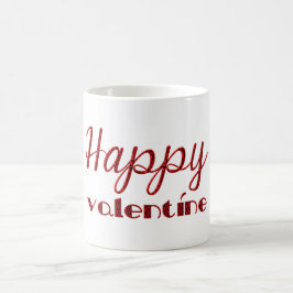 Happy Valentijn Red Black Cupid Typografie Koffiemok