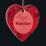 Happy Valentijn Red Roses Romantic Heart Keramisch Ornament<br><div class="desc">Happy Valentijn Red Roses Romantic Heart Shape Ceramic Ornament,  voeg Naam toe,  Unieke Cadeaus voor Valentijnsdag</div>