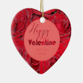 Happy Valentijn Red Roses Romantic Heart Keramisch Ornament (Rechts)