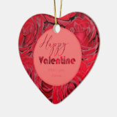 Happy Valentijn Red Roses Romantic Heart Keramisch Ornament (Links)