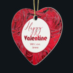 Happy Valentijn Red Roses Romantic Heart Keramisch Ornament<br><div class="desc">Happy Valentijn Red Roses Romantic Heart Shape Ceramic Ornament,  voeg Naam toe,  Unieke Cadeaus voor Valentijnsdag</div>