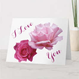 Happy Valentijn  roze rozen romantische liefde Kaart