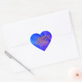 Happy Valentijn’s Day blauw hart belettering Sticker (Envelop)