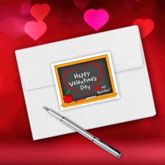 Happy Valentijn’s Day Teacher Rechthoekige Sticker
