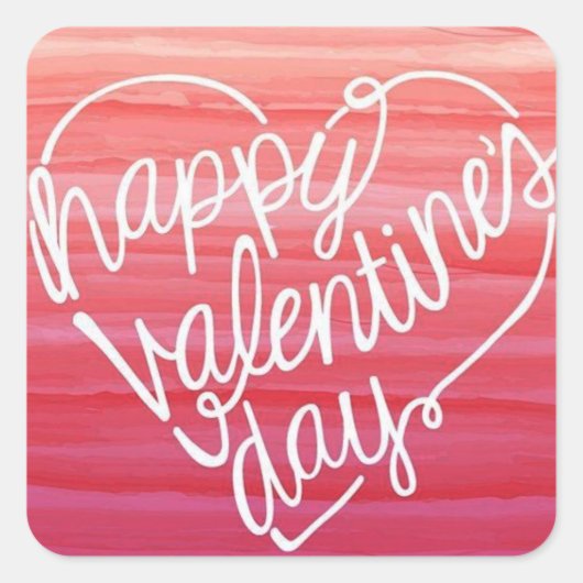 "HAPPY VALENTIJN STICKER" VIERKANTE STICKER (Voorkant)