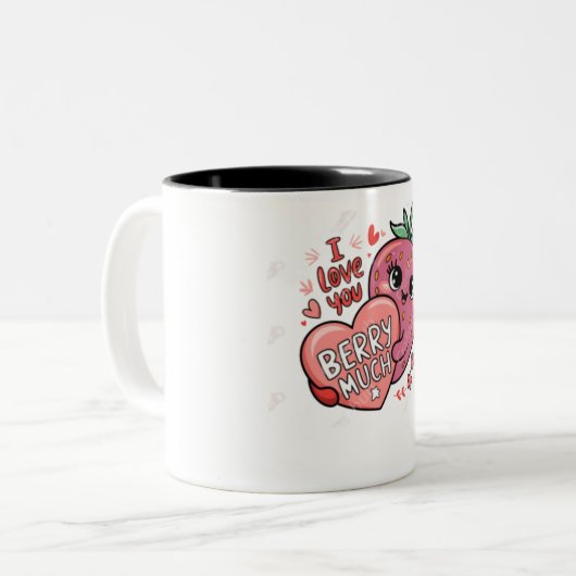 Happy valentijn Strawberry Love Mok (Voorkant links)