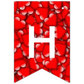 Happy Valentijn Typography Red Hearts Pattern Vlaggetjes (Eerste vlag)