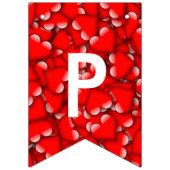 Happy Valentijn Typography Red Hearts Pattern Vlaggetjes (Derde vlag)