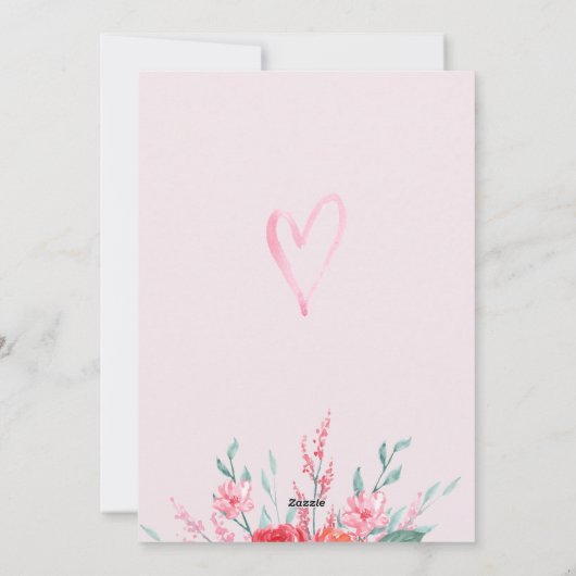 Happy Valentijn Waterverf Flowers Holiday Card Feestdagenkaart (Achterkant)