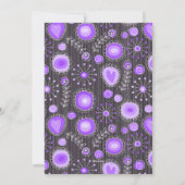 Happy Valentijn Whimsical Paarse hart bloem Naam Feestdagenkaart (Achterkant)