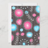 Happy Valentijn Whimsy Roze Blauw Hart Bloem Naam Feestdagenkaart (Achterkant)