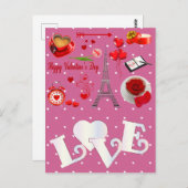 Happy valentijnen achtergrond met harten briefkaart (Voorkant / Achterkant)