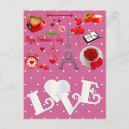 Happy valentijnen achtergrond met harten briefkaart