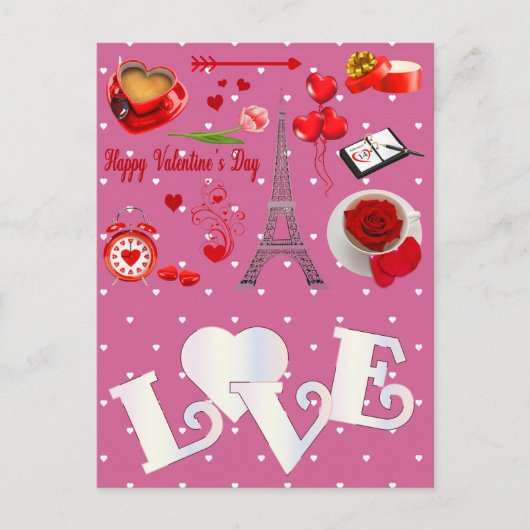 Happy valentijnen achtergrond met harten briefkaart (Voorkant)