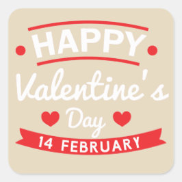 Happy Valentijns 14 februari Vierkante Sticker