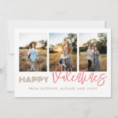Happy Valentijns 3 Foto Collage Family Kaart (Voorkant)