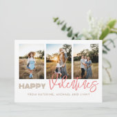 Happy Valentijns 3 Foto Collage Family Kaart (Staand voorkant)