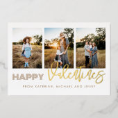 Happy Valentijns 3 Foto Collage Family Kaart (Voorkant)