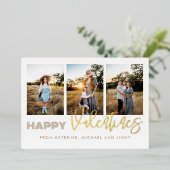 Happy Valentijns 3 Foto Collage Family Kaart (Staand Voorkant)