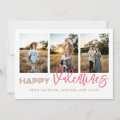 Happy Valentijns 3 Foto Collage Family Kaart (Voorkant)