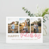 Happy Valentijns 3 Foto Collage Family Kaart (Staand voorkant)