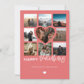 Happy Valentijns 9 Photo Collage Couple Family Feestdagenkaart (Voorkant)